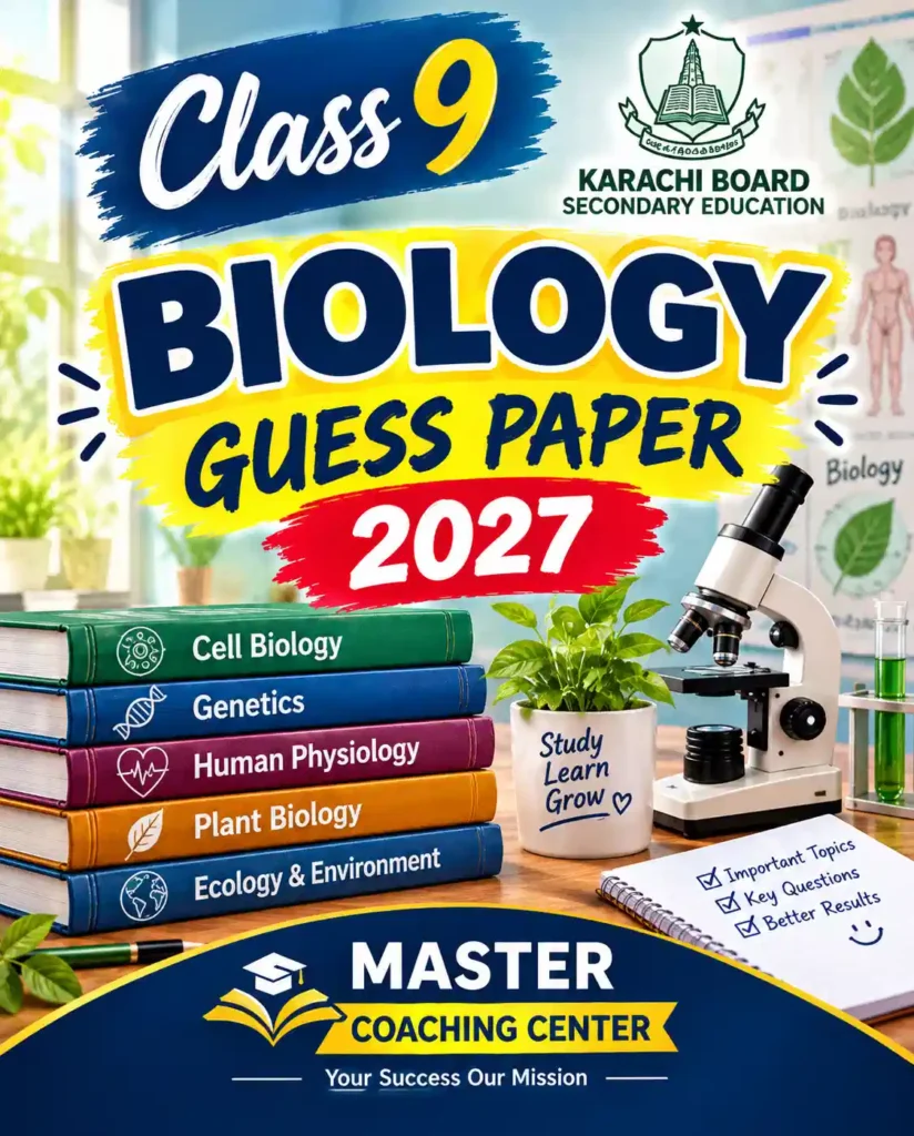 9th class biology guess paper 2027 karachi board