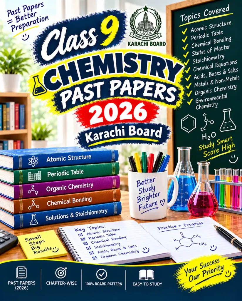 9th class chemistry past paper 2026 karachi board