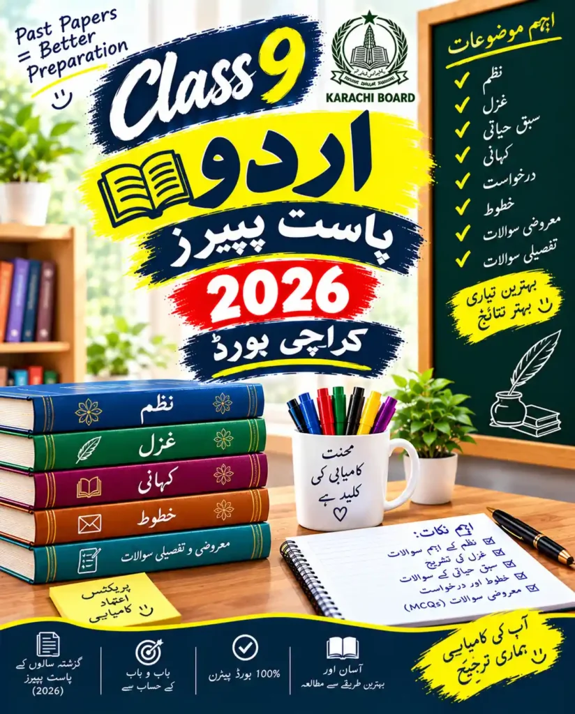 9th class urdu past paper 2026 karachi board