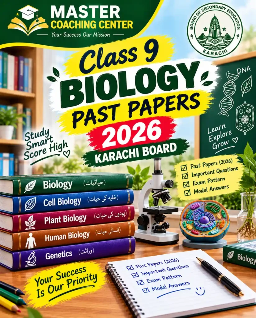 9th class biology past paper 2026 karachi board