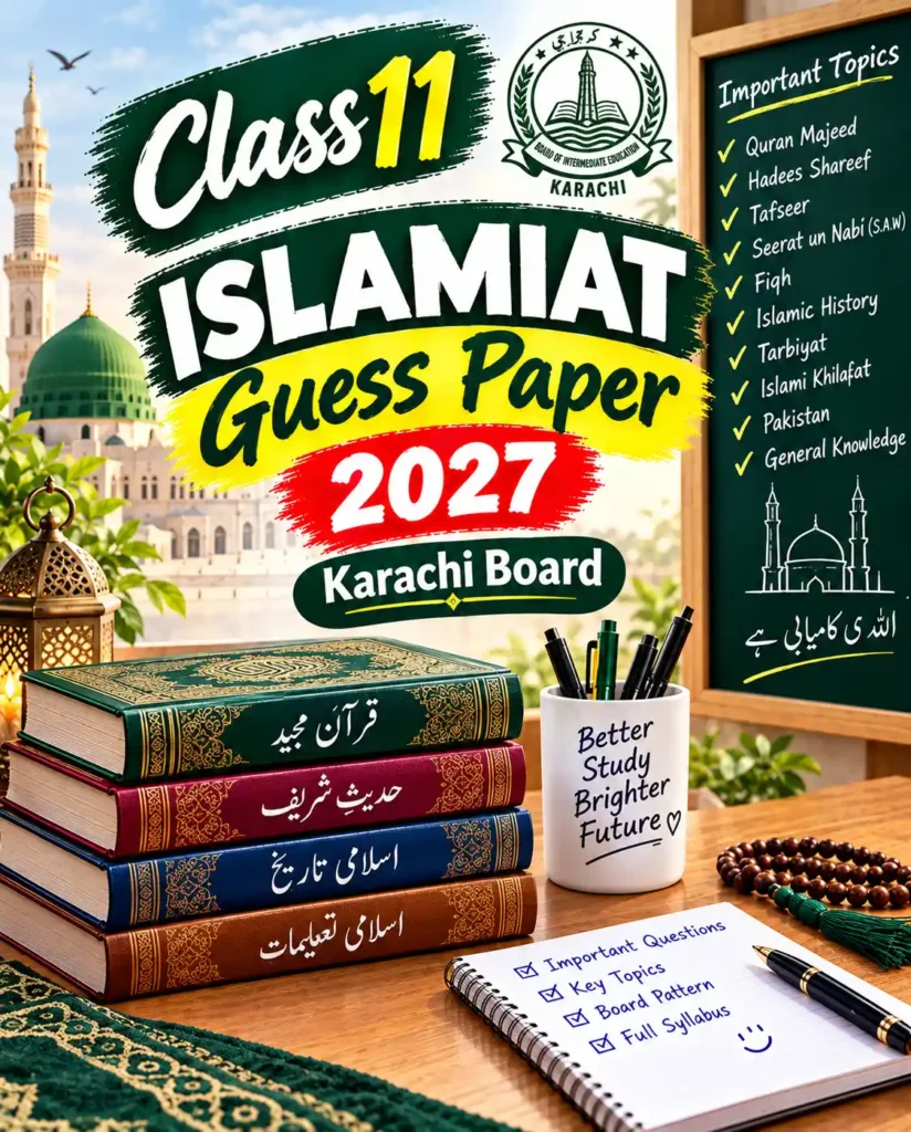 class 11 islamiat guess paper 2027 karachi board
