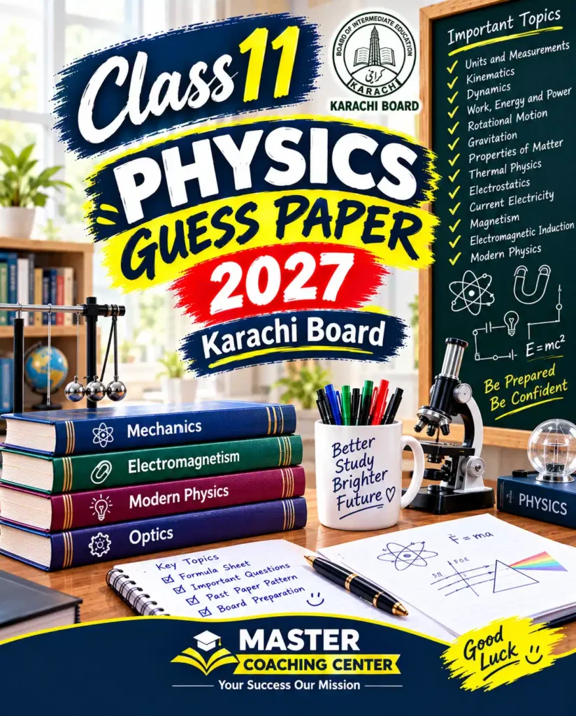 class 11 physics guess paper 2027 karachi board